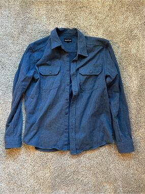 American Giant Navy Denim Shirt